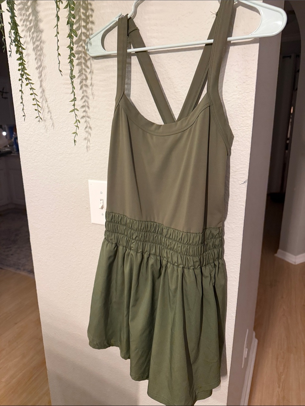 Olive Green Women's Romper Dress - workout